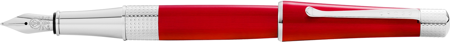 Перьевая ручка Cross Beverly Red lacque, перо М, красный, латунь, нержавеющая сталь