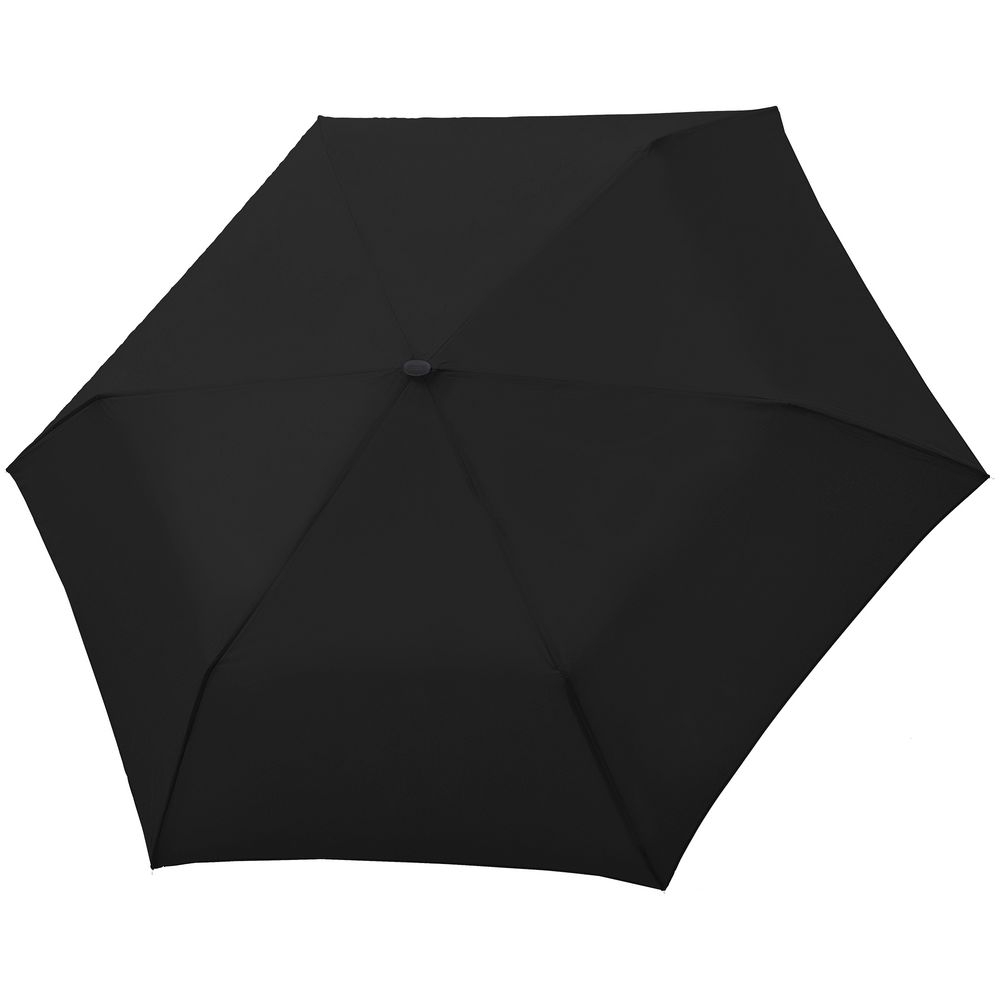 Зонт складной Carbonsteel Slim, черный, черный, купол - эпонж, алюминий; ручка - пластик, 190t; рама - металл; спицы - карбон