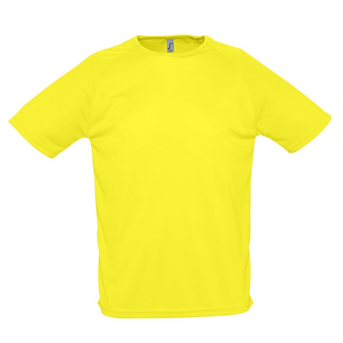 Футболка "Sporty", лимонный_S, 100% воздухопроницаемый полиэстер, 140 г/м2, желтый, полиэстер воздухопроницаемый, плотность 140 г/м2