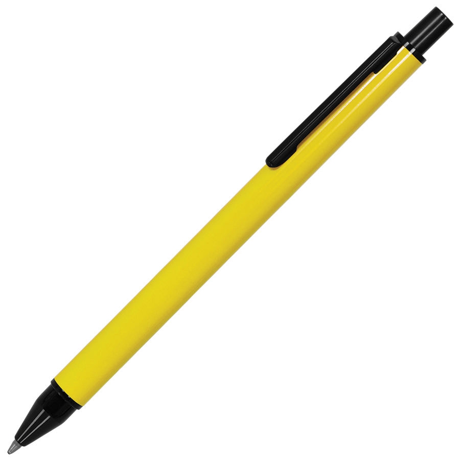 IMPRESS, ручка шариковая, желтый/черный, металл  , желтый, черный, металл