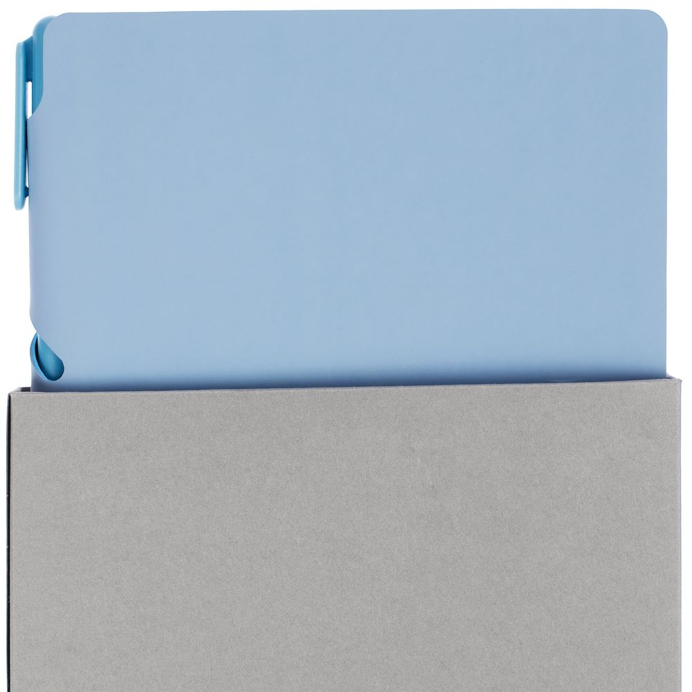 Набор Flexpen Shall, голубой, голубой, ежедневник - искусственная кожа; ручка - пластик; коробка - картон