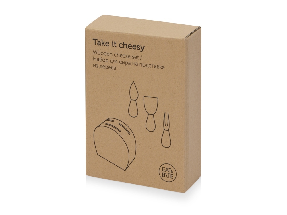 Набор из ножей для сыра на подставке «Take it cheesy», бежевый, металл