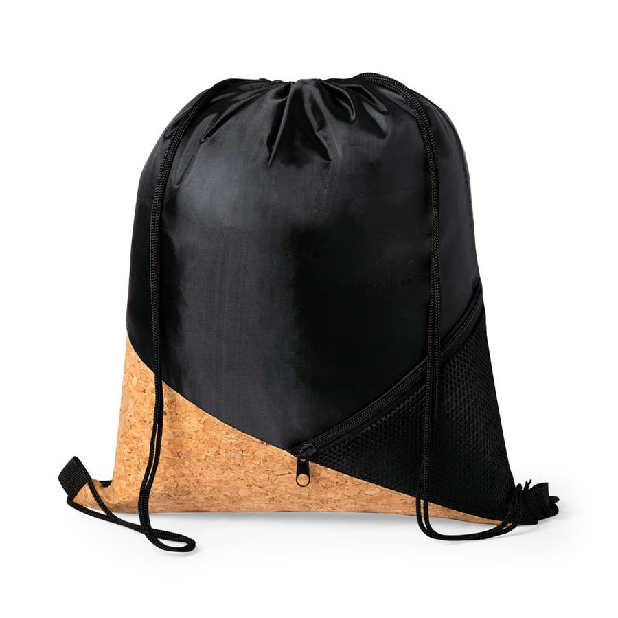 Рюкзак "Flicken", черный, 34x42 см, осн ткань: 100% полиэстер 210D, доп.ткань100% пробка, черный, 100% полиэстер, натуральная пробка