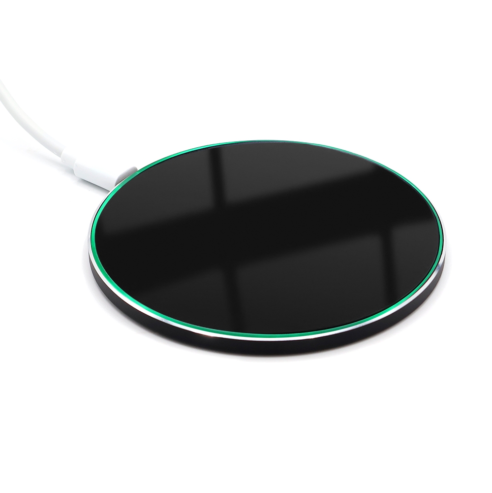 Беспроводное зарядное устройство Gravy с подсветкой и гравировкой 15W, черный, черный