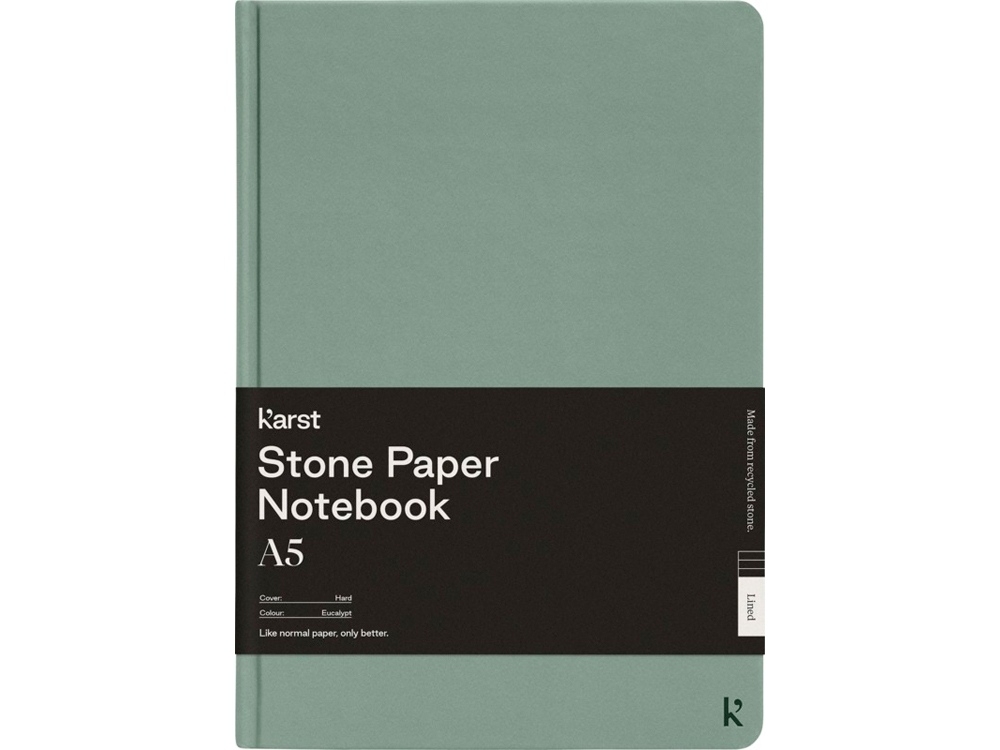 Блокнот А5 с твердой обложкой, зеленый, бумага