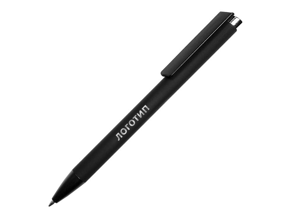 Ручка металлическая шариковая «Taper Metal» soft-touch, черный, серебристый