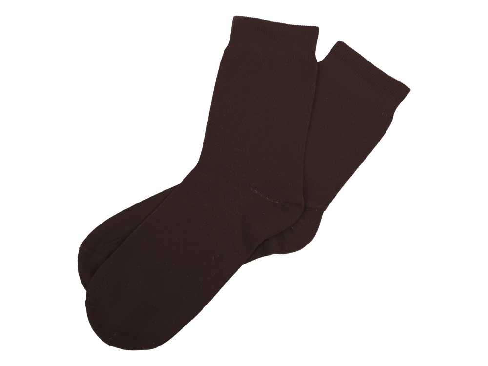 Носки однотонные «Socks» женские, коричневый, пластик, эластан, хлопок