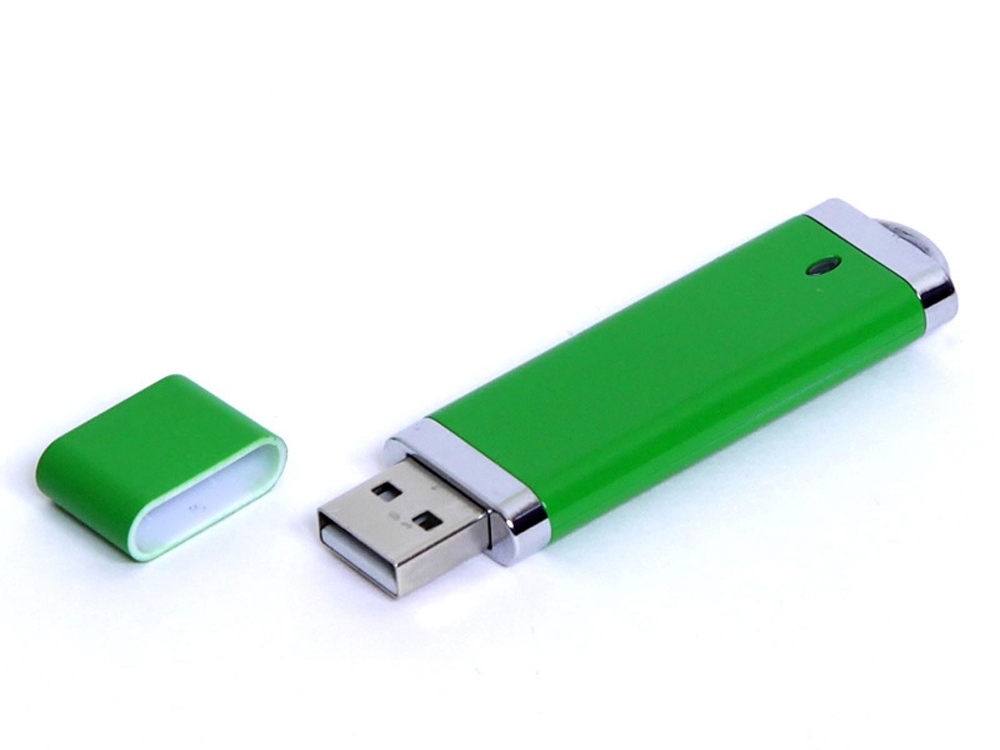 USB 3.0- флешка промо на 128 Гб прямоугольной классической формы, зеленый, пластик