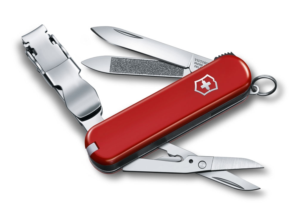 Нож-брелок «NailClip 580», 65 мм, 8 функций, красный, металл