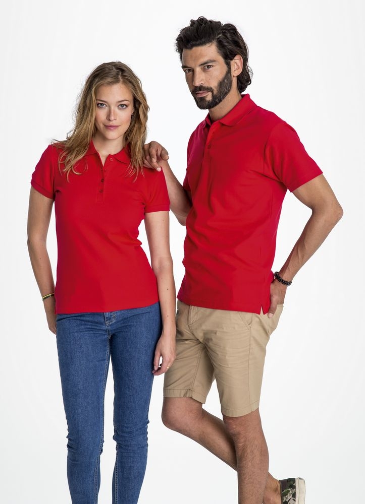 Рубашка поло женская People 210, красная, красный, хлопок