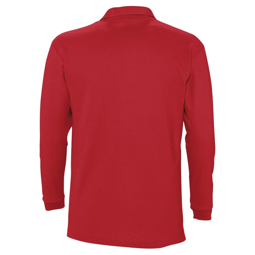 Рубашка поло мужская с длинным рукавом Winter II 210 красная, красный, хлопок
