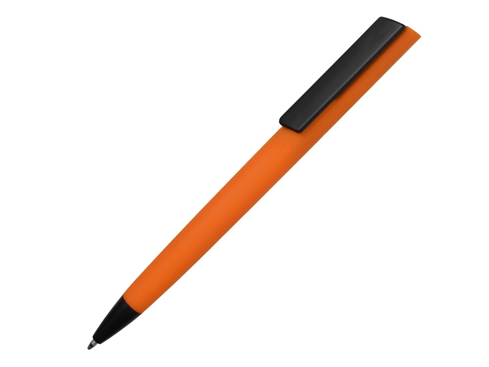 Ручка пластиковая шариковая «C1» soft-touch, черный, оранжевый, soft touch