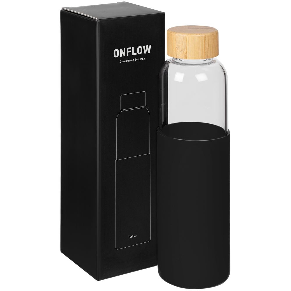 Бутылка для воды Onflow, черная, черный