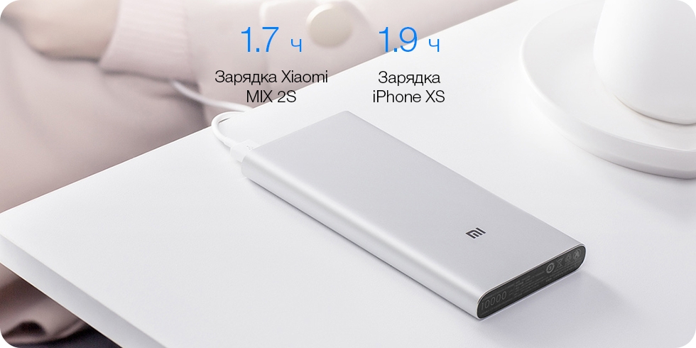 ПЗУ Xiaomi Mi Power Bank 3, серебро, серебро, алюминий