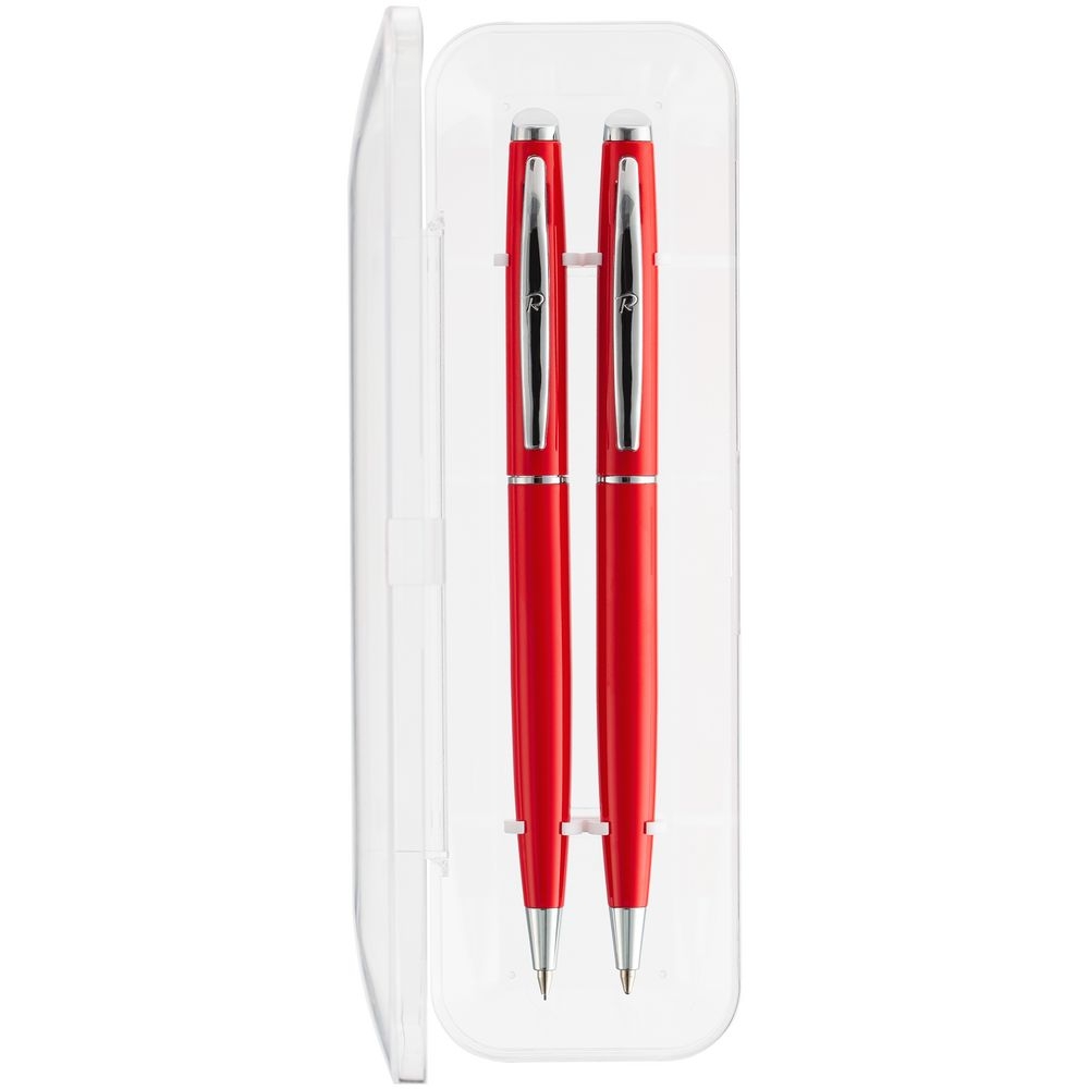 Набор Phrase: ручка и карандаш, красный, красный, металл; пластик