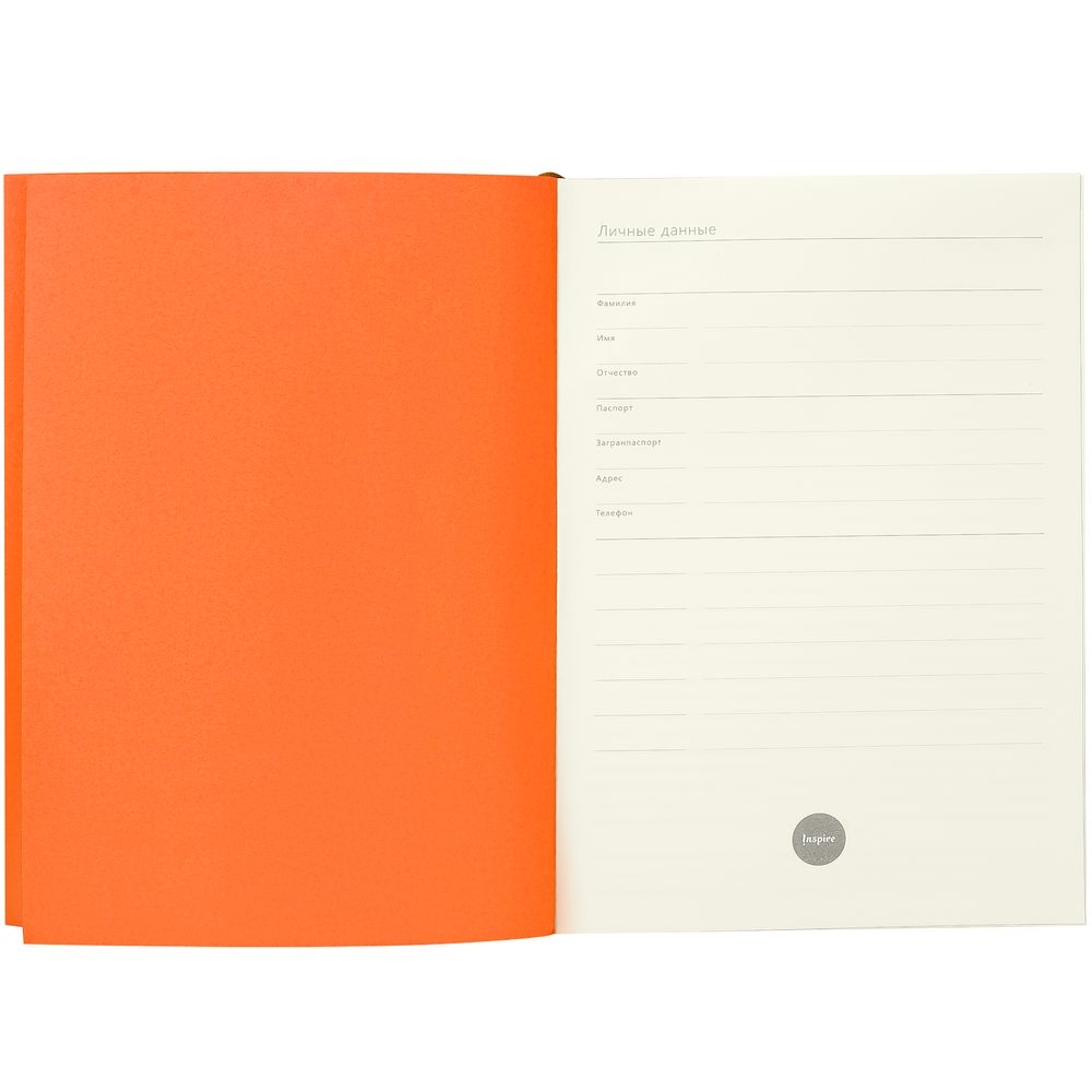 Ежедневник Flat, недатированный, оранжевый, оранжевый, soft touch