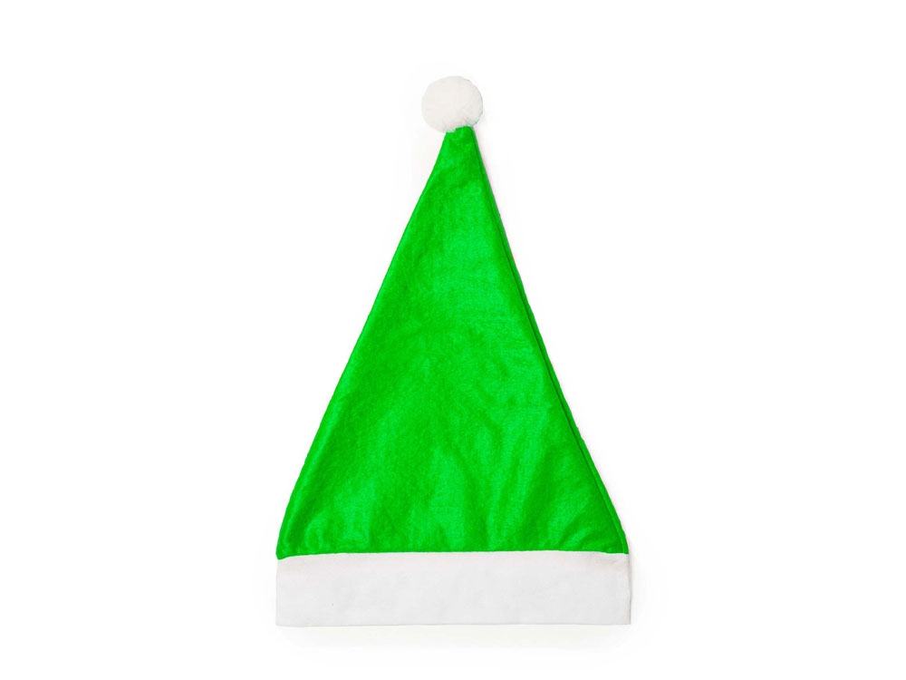 Рождественская шапка SANTA, зеленый, белый, полиэстер, флис