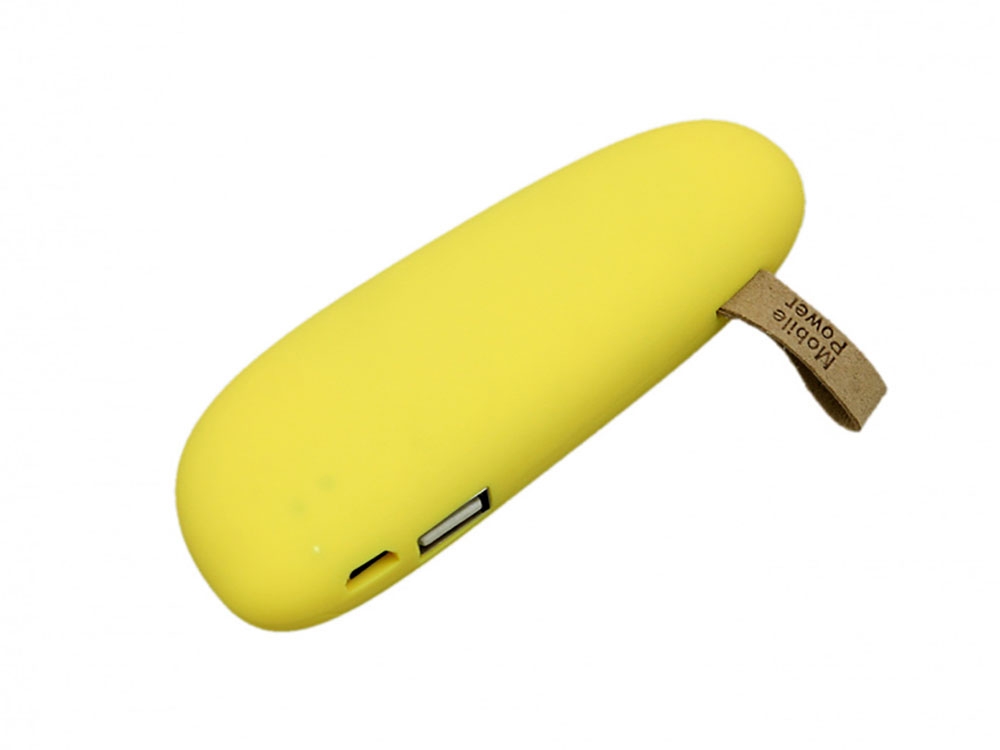 Внешний аккумулятор в форме камня «Stone», 2600 mAh, желтый, пластик
