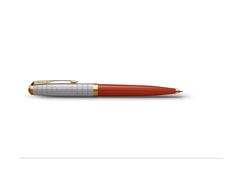 Ручка шариковая Parker 51 Premium, красный, желтый, серебристый, металл