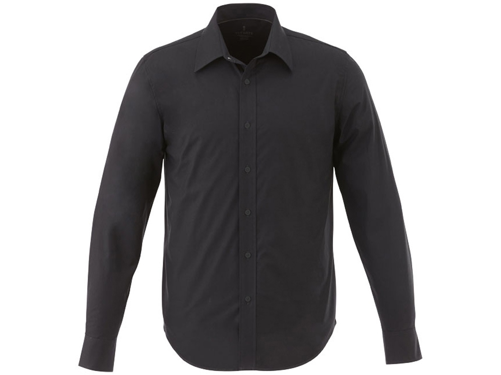 Рубашка «Hamell» мужская с длинными рукавами, черный, эластан, хлопок