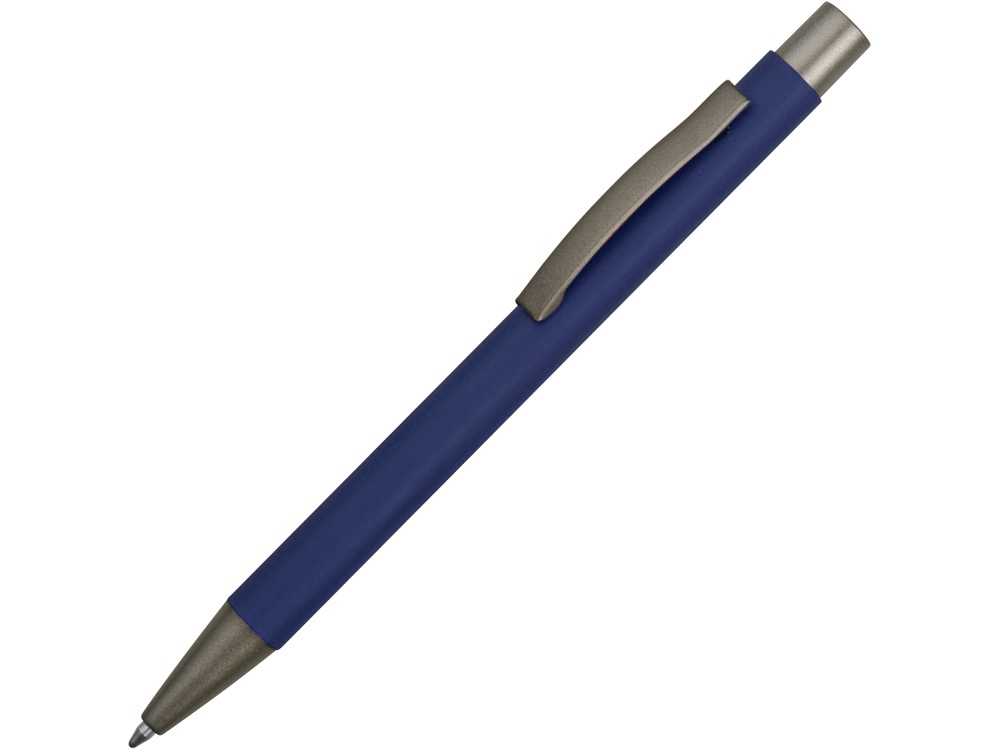 Ручка металлическая soft-touch шариковая «Tender», синий, серый, soft touch