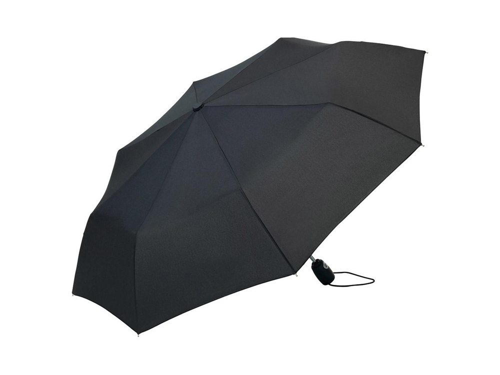 Зонт складной «Fare» автомат, черный, полиэстер, soft touch
