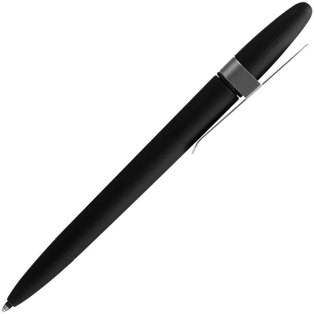 Ручка шариковая Prodir DS5 TSR Metal Clip, черная, черный, пластик, переработанный; покрытие софт-тач