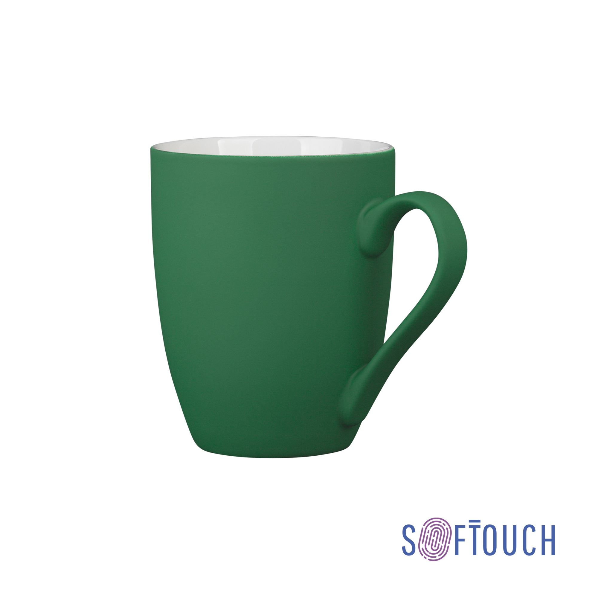 Кружка "Trend", покрытие soft touch, зеленый, фарфор, soft touch