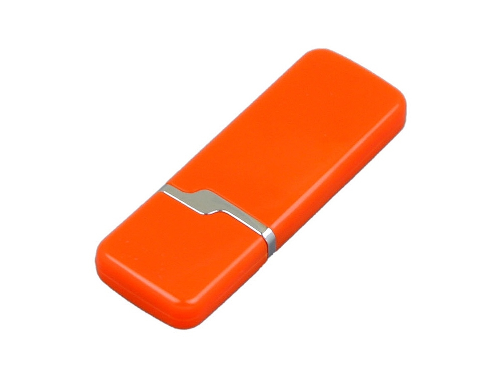 USB 2.0- флешка на 32 Гб с оригинальным колпачком, оранжевый, пластик