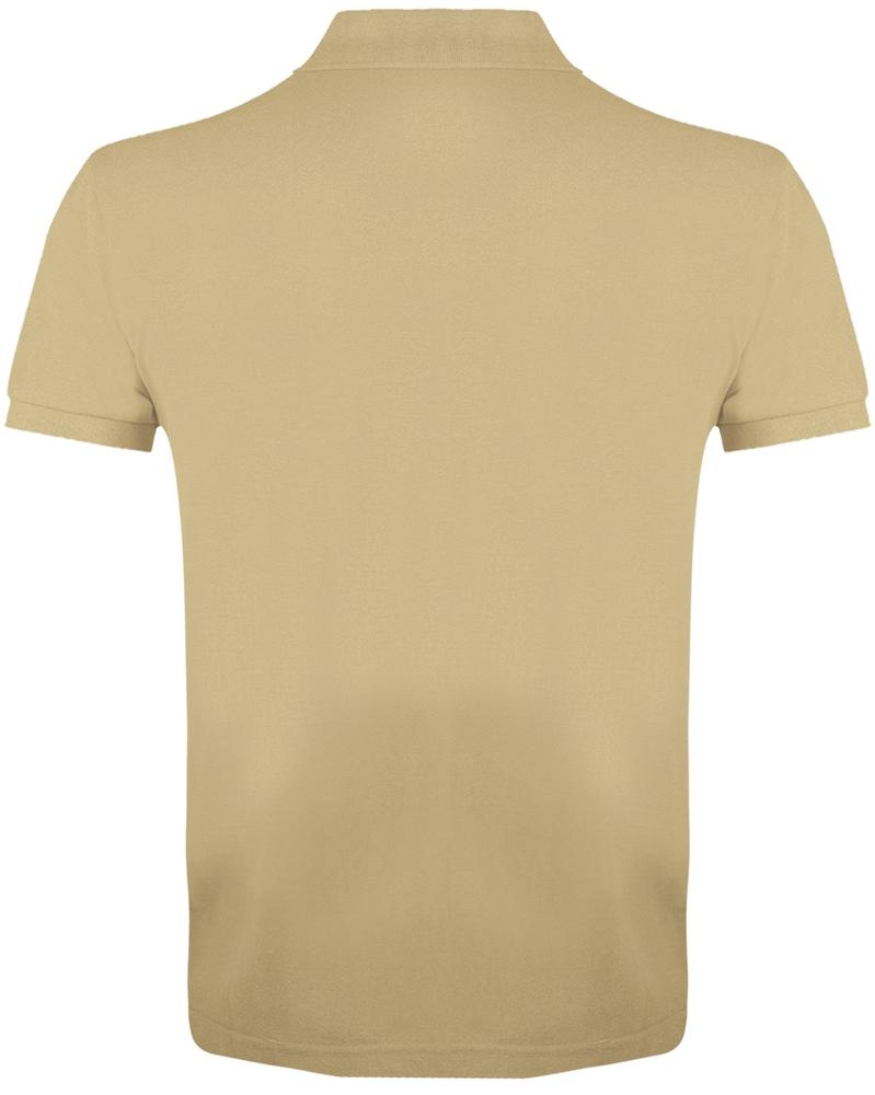 Рубашка-поло Prime Men бежевая, бежевый, полиэстер 65%; хлопок 35%, плотность 200 г/м²; пике