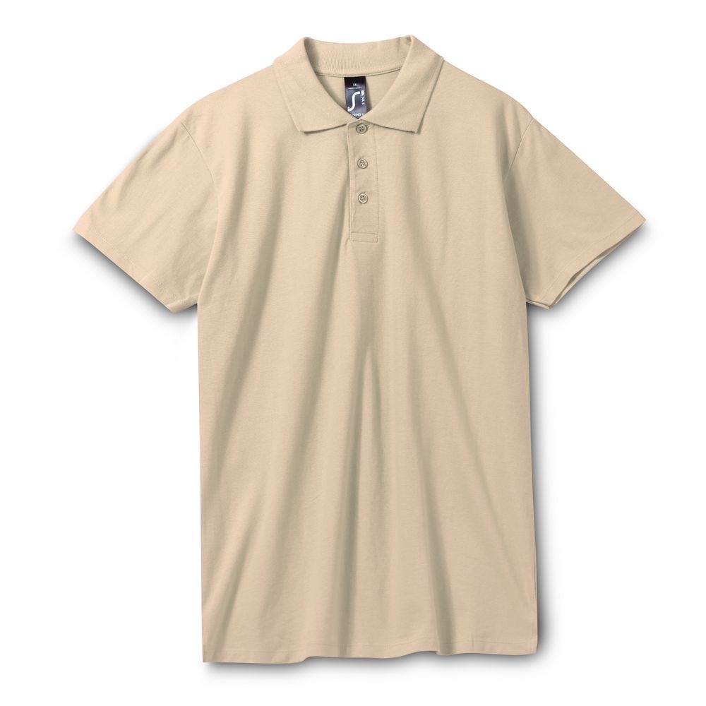 Рубашка поло мужская Spring 210, бежевая, бежевый, хлопок