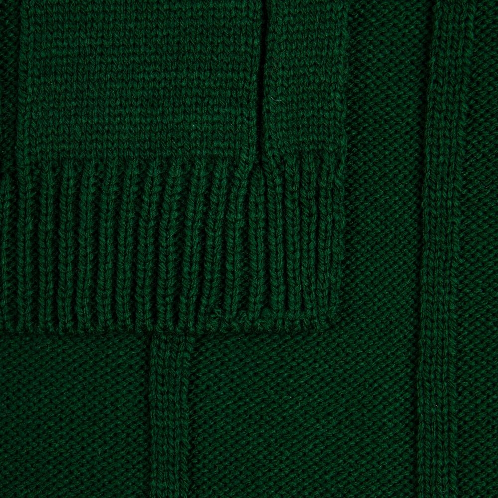Плед Bambolay, темно-зеленый, зеленый, акрил