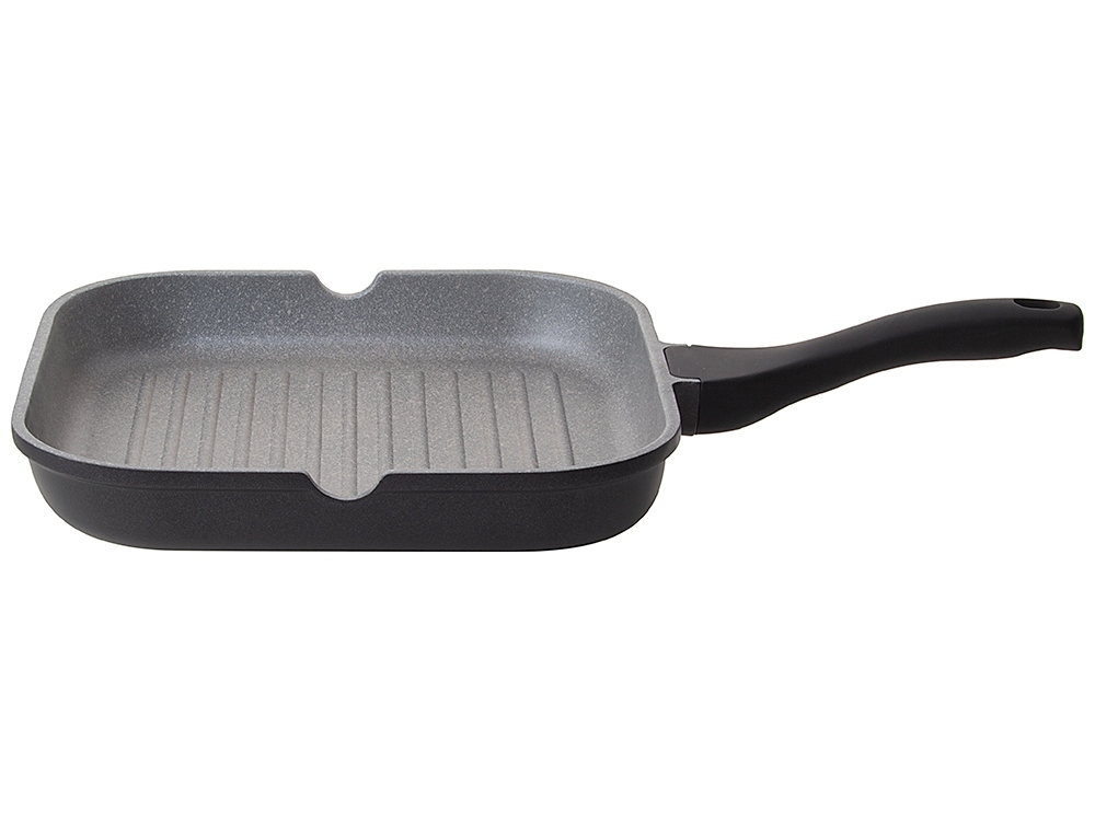 Сковорода-гриль с антипригарным покрытием, «GRANIA», 28х28 см, черный, серый, металл