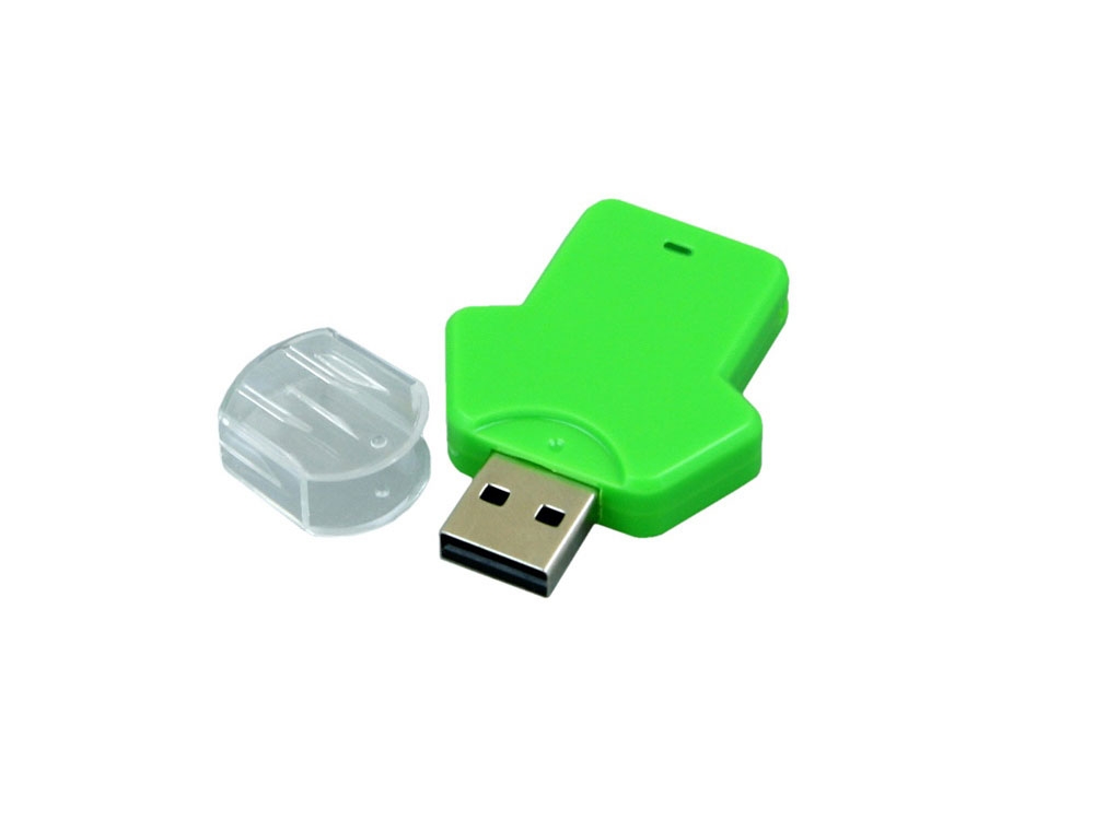 USB 2.0- флешка на 4 Гб в виде футболки, зеленый, пластик