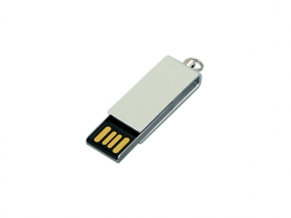USB 2.0- флешка мини на 32 Гб с мини чипом в цветном корпусе, серебристый, металл