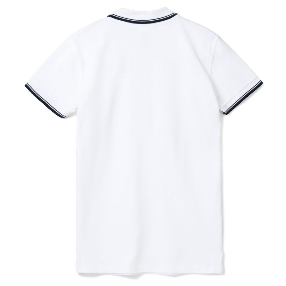 Рубашка поло женская Practice Women 270, белая с темно-синим, белый, пике; хлопок 100%, плотность 270 г/м²