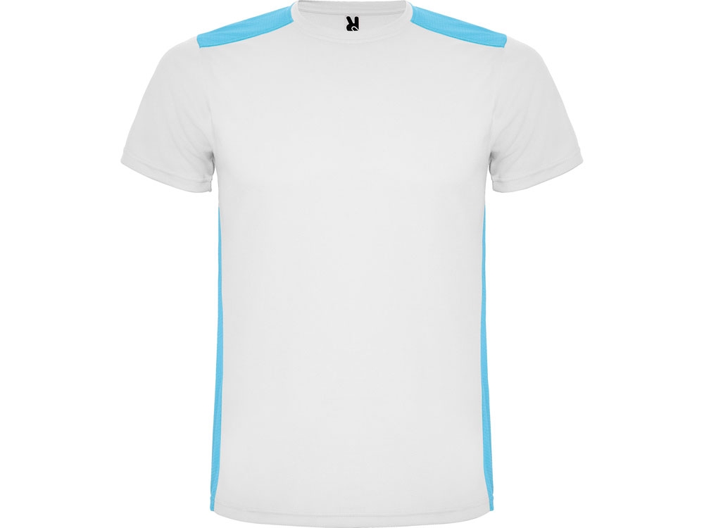 Спортивная футболка «Detroit» мужская, белый, бирюзовый, полиэстер