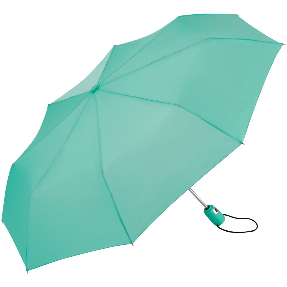 Зонт складной AOC, зеленый (мятный), зеленый, хромированная сталь, покрытие софт-тач; каркас - металл, стекловолокно, купол - эпонж 190t; ручка - пластик