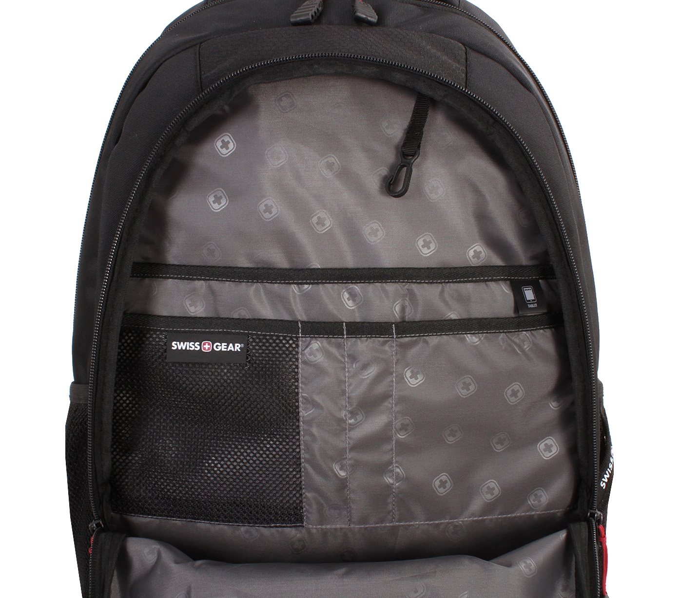 Рюкзак SWISSGEAR, 15", черный/красный, полиэстер, 900D,  34х18x47 см, 29 л, черный