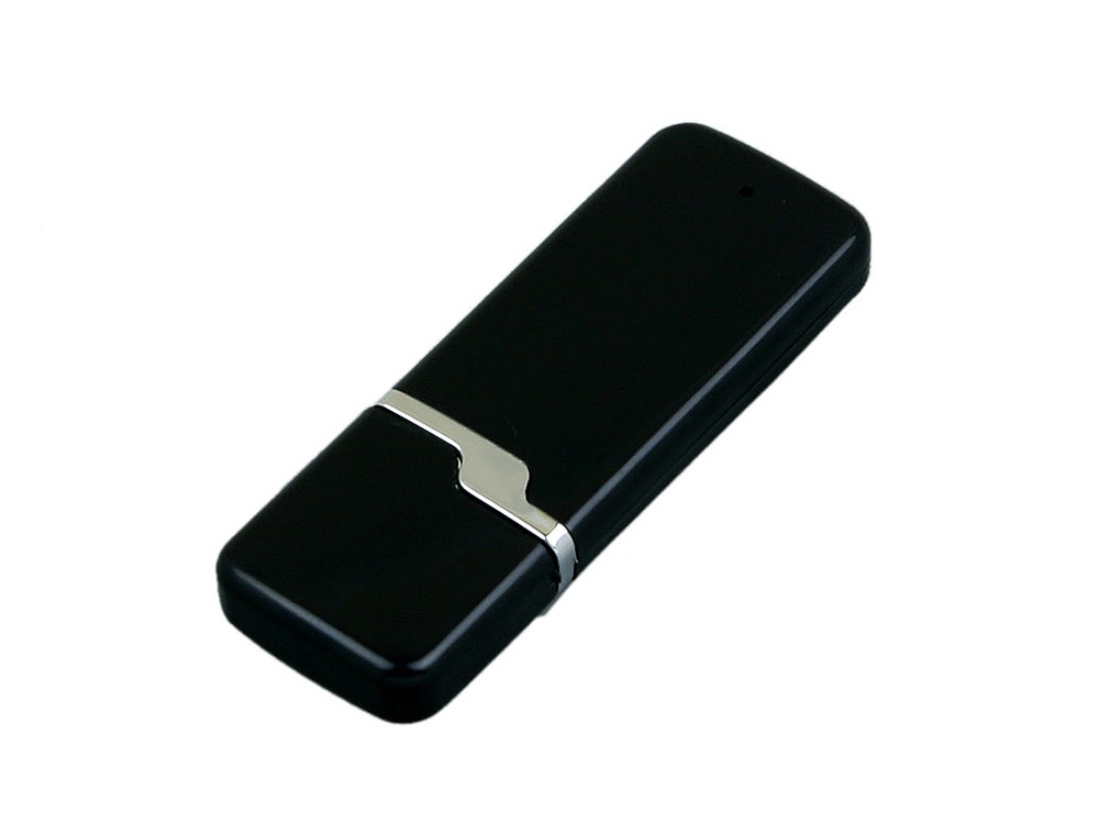 USB 2.0- флешка на 32 Гб с оригинальным колпачком, черный, пластик