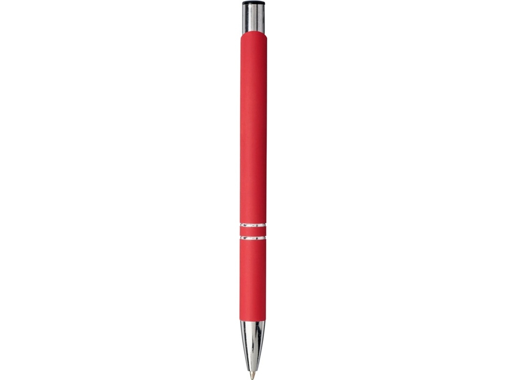 Ручка металлическая шариковая «Moneta» с антискользящим покрытием, красный, алюминий