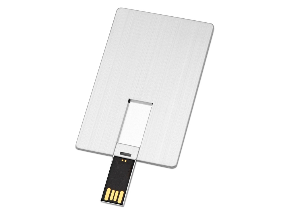 USB-флешка на 64 Гб «Card Metal» в виде металлической карты, серебристый, металл
