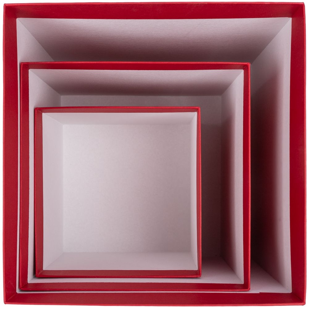Коробка Cube, L, красная, красный, картон