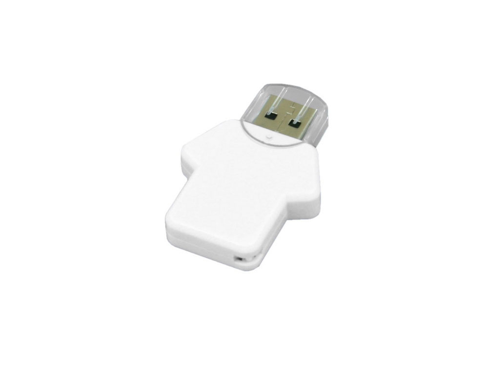 USB 2.0- флешка на 4 Гб в виде футболки, белый, пластик
