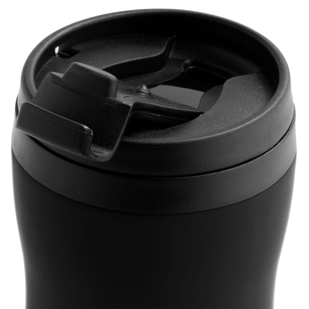 Термостакан Forma, черный, черный, крышка, внутренняя колба - пластик; корпус - нержавеющая сталь; покрытие софт-тач