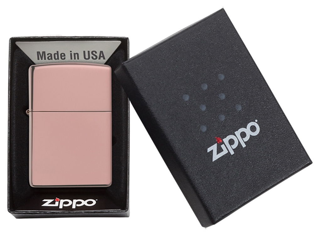 Зажигалка ZIPPO Classic с покрытием High Polish Rose Gold, розовый, металл