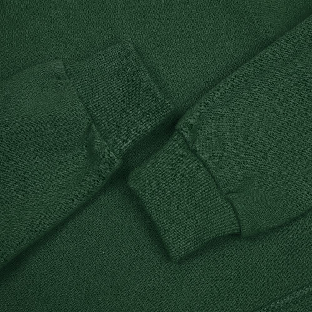 Толстовка с капюшоном Unit Kirenga Heavy, темно-зеленая, зеленый, хлопок