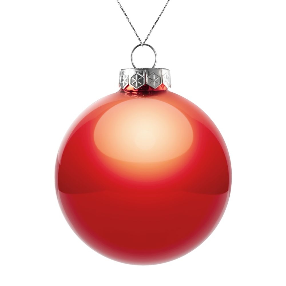 Елочный шар Finery Gloss, 10 см, глянцевый красный, красный, картон, стекло
