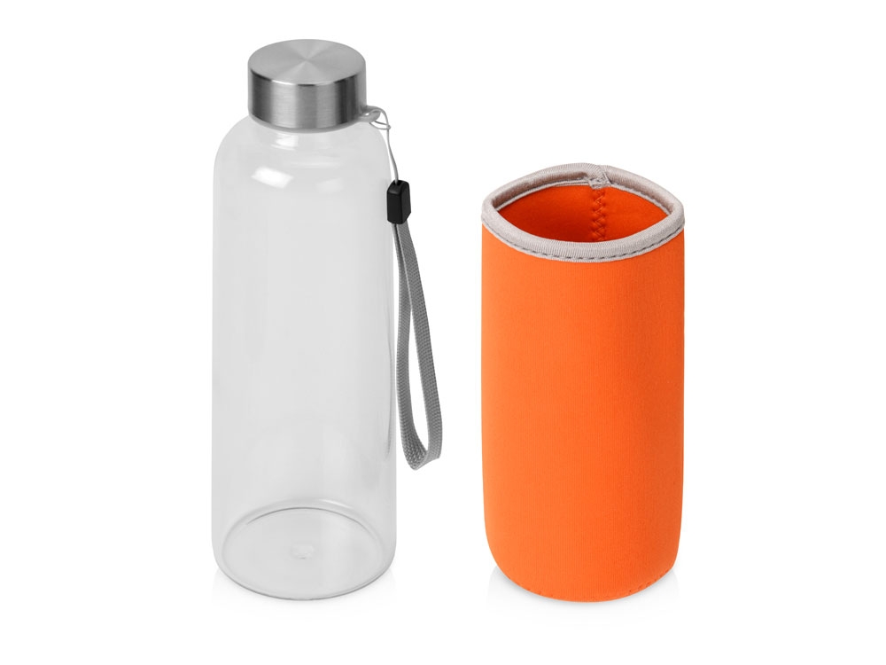 Бутылка для воды «Pure» c чехлом, оранжевый, неопрен