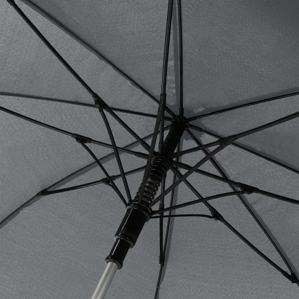 Зонт-трость Alu Golf AC, серый, серый, купол - эпонж, 190t; рама - металл; спицы - стеклопластик; ручка - эва